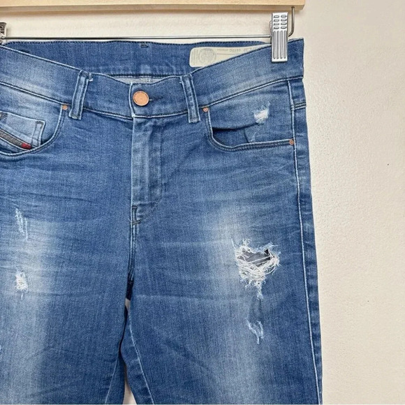 Diesel Womens 27 Regular Slim Straight Leg Distressed Jeans - Picture 4 of 16